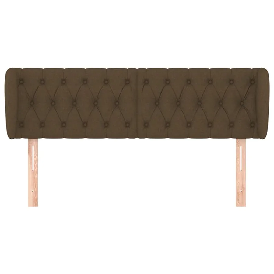 Tête de lit avec oreilles Marron foncé 163x23x78/88 cm Tissu - 3