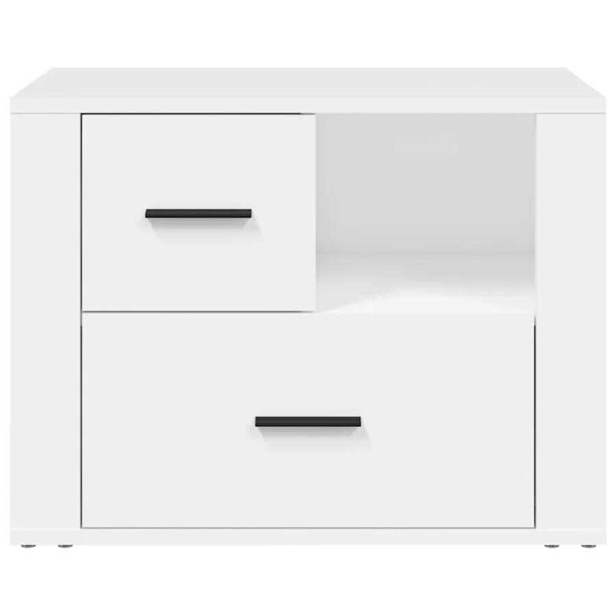 Table de chevet Blanc 60x36x45 cm Bois d'ingénierie - 6