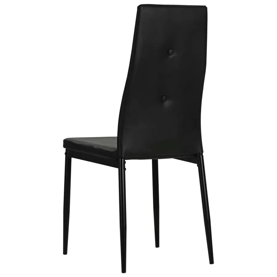 Chaises à manger lot de 4 noir similicuir - 5