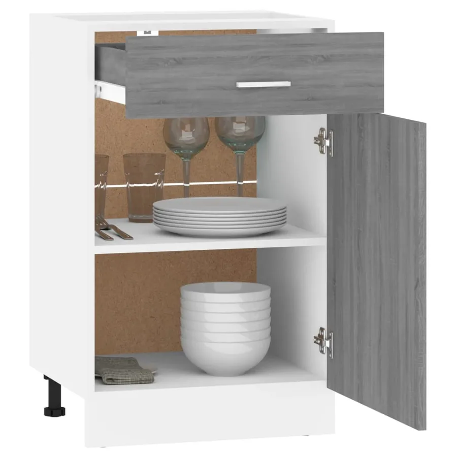 Armoire à tiroirs inférieure "Lyon" Gris Sonoma 50 x 46 x 81,5 cm Bois d'ingénierie - 4