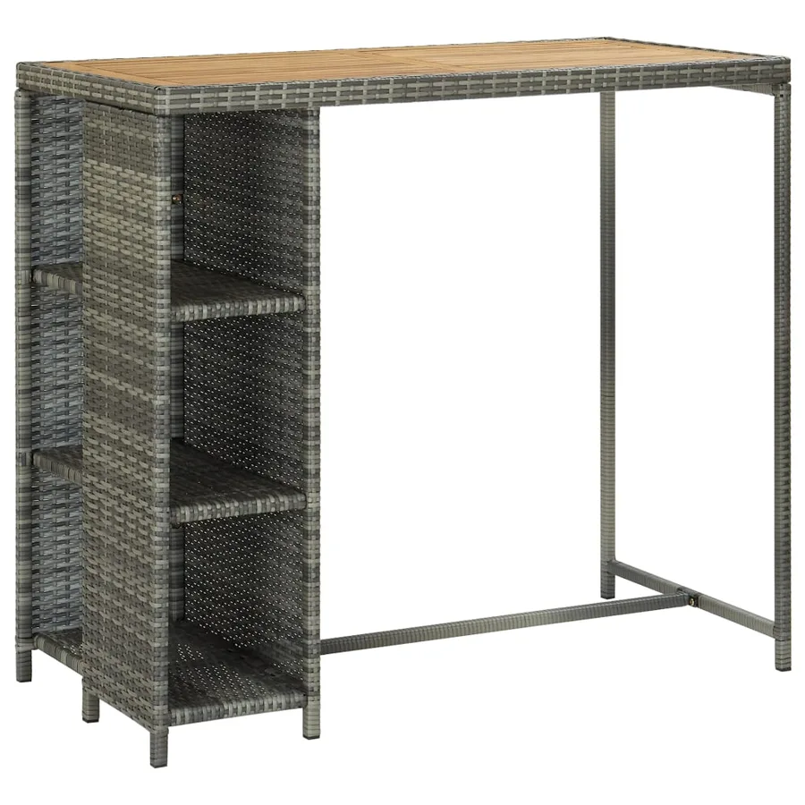 Ensemble de bar de jardin 5 pcs et coussins Résine tressée Gris - 2