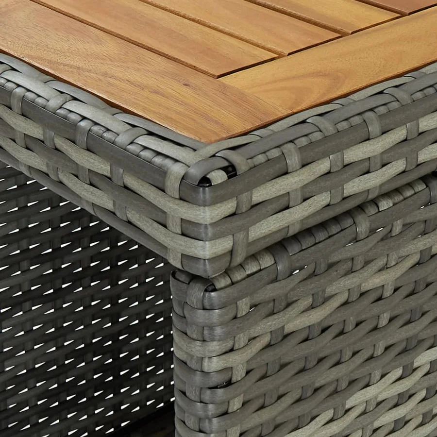 Ensemble de bar de jardin 5 pcs et coussins Résine tressée Gris - 4