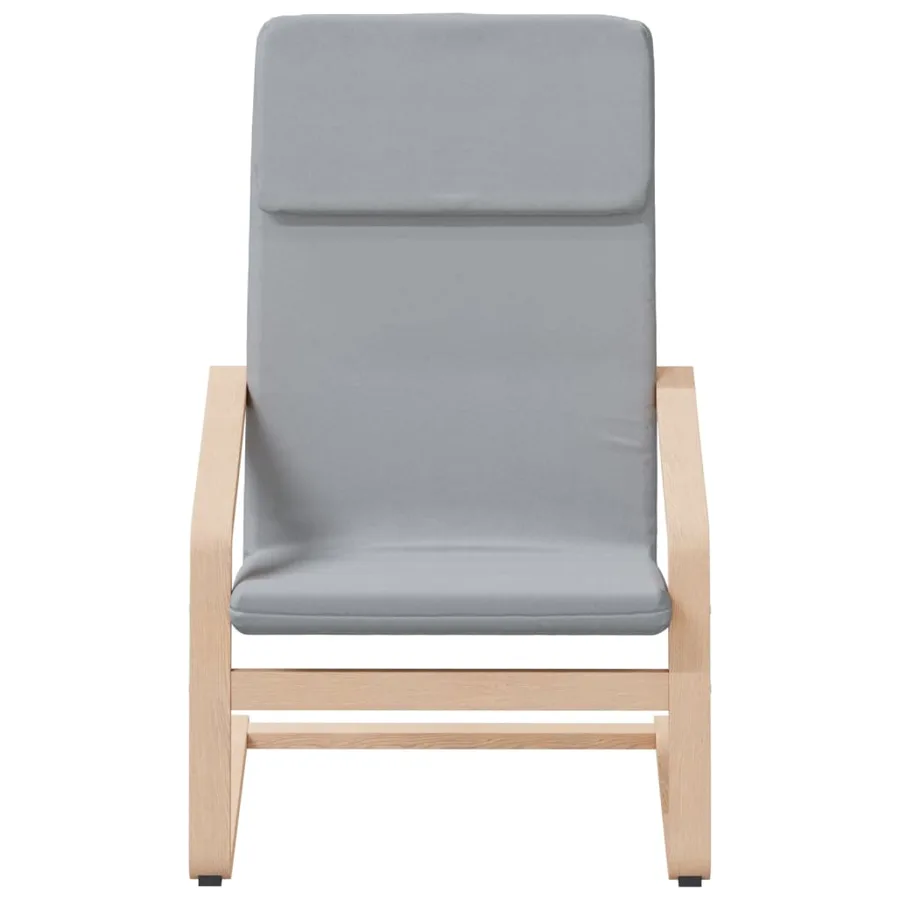 Chaise de relaxation avec repose-pied Gris clair Tissu - 4