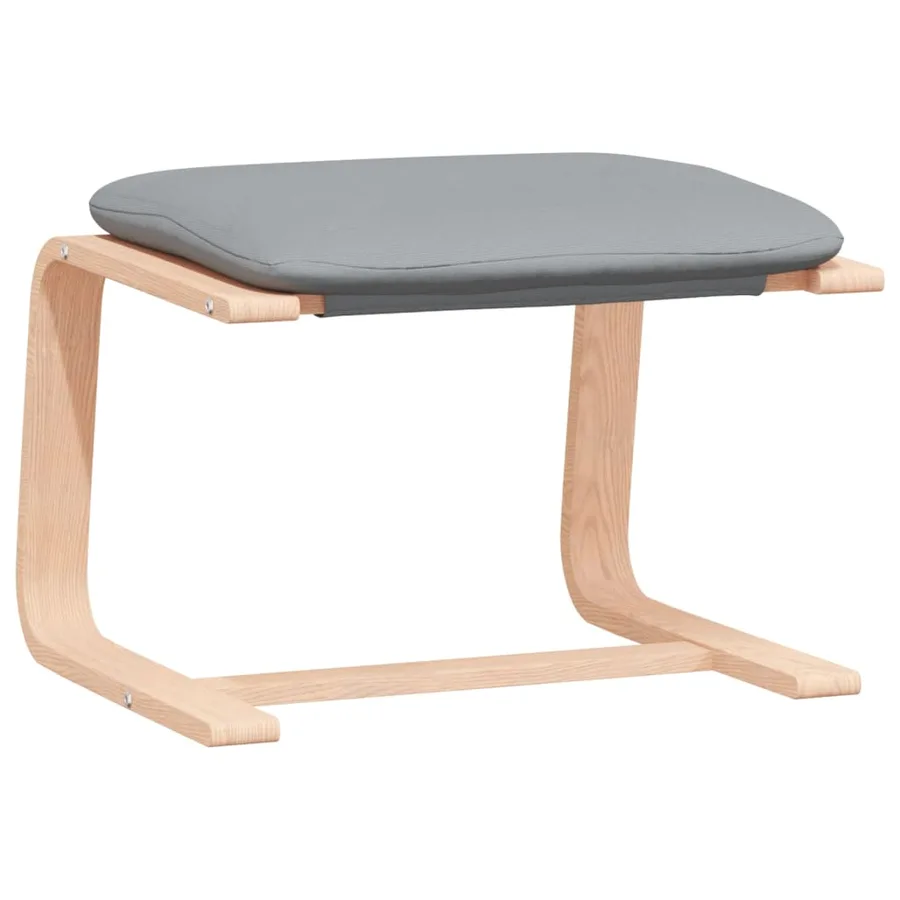 Chaise de relaxation avec repose-pied Gris clair Tissu - 6