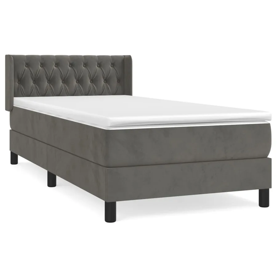 Sommier à lattes de lit avec matelas Gris foncé 100x200 cm - 2