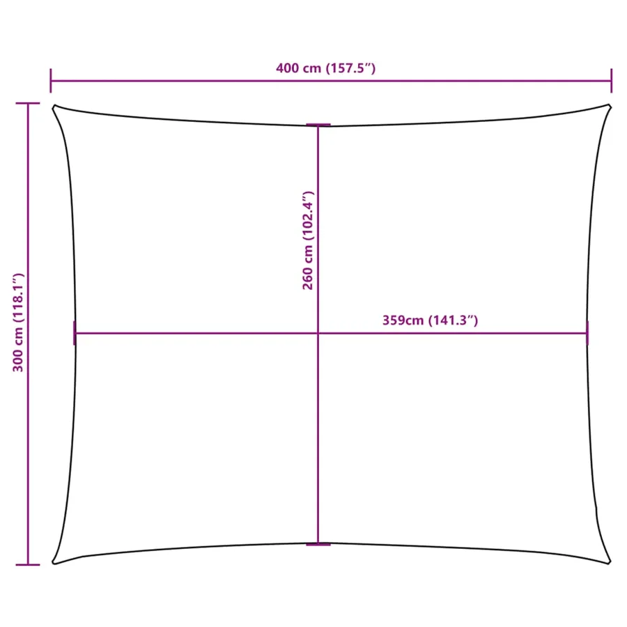 Voile de parasol tissu oxford rectangulaire 3x4 m beige - 10