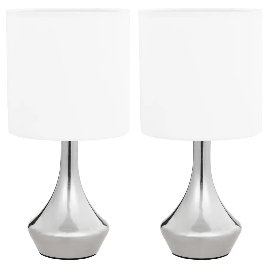 Lampes de table 2 pcs Bouton tactile Blanc E14 - 2