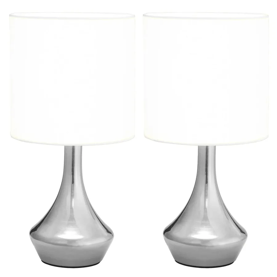 Lampes de table 2 pcs Bouton tactile Blanc E14 - 3