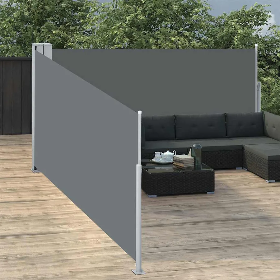 Auvent latéral rétractable Anthracite 100 x 1000 cm