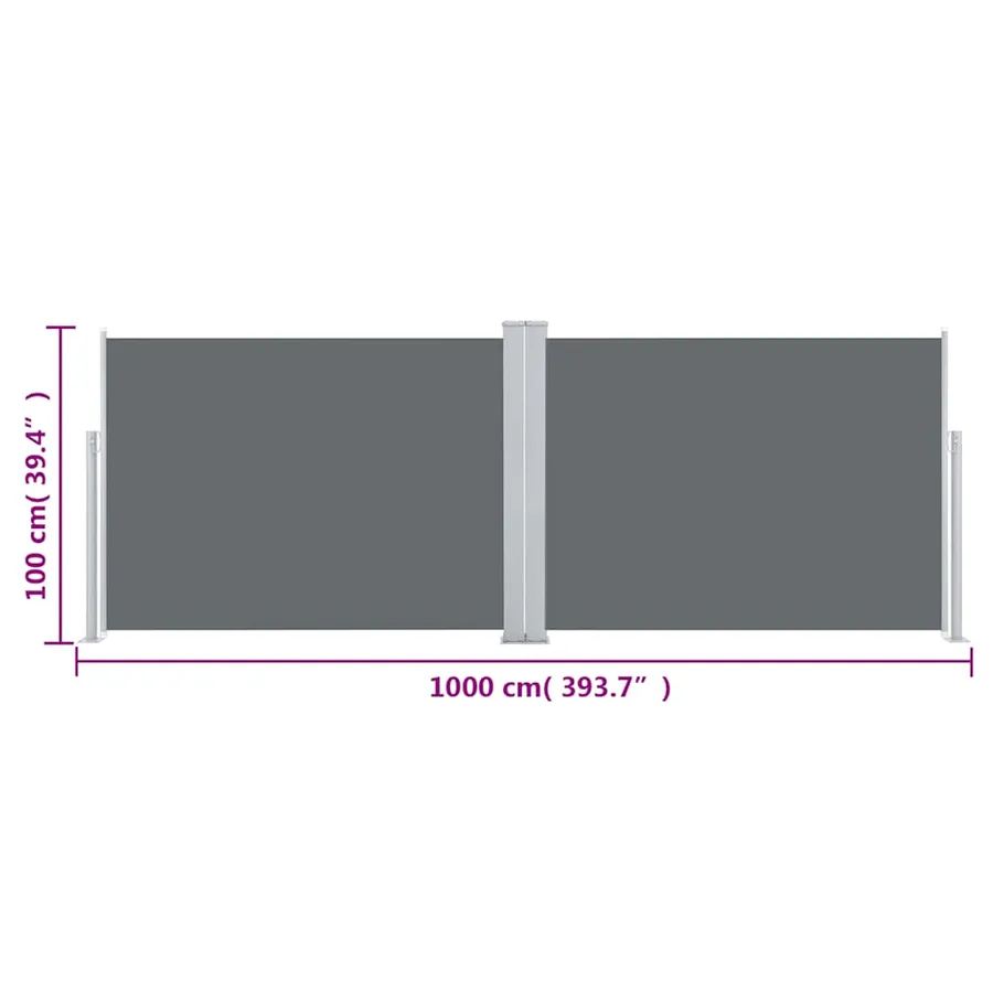 Auvent latéral rétractable Anthracite 100 x 1000 cm - 12