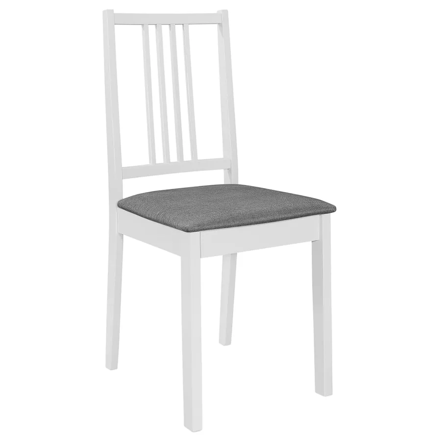 Chaises à manger avec coussins lot de 2 blanc bois solide - 2