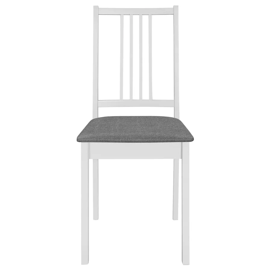 Chaises à manger avec coussins lot de 2 blanc bois solide - 3