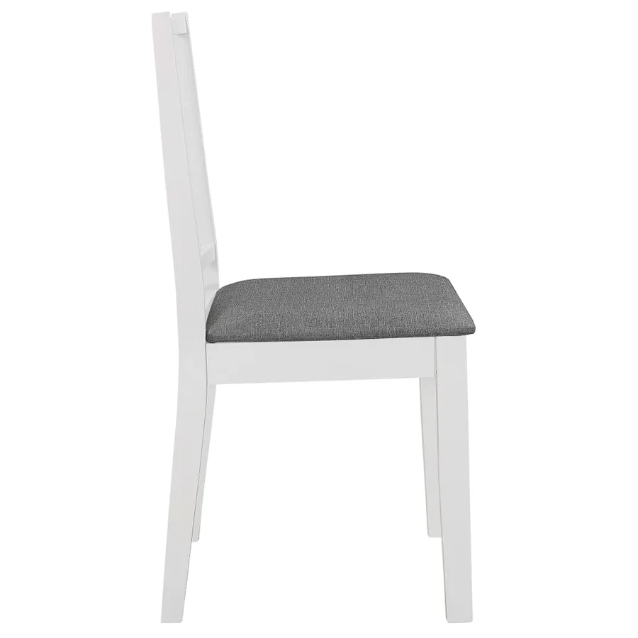 Chaises à manger avec coussins lot de 2 blanc bois solide - 4