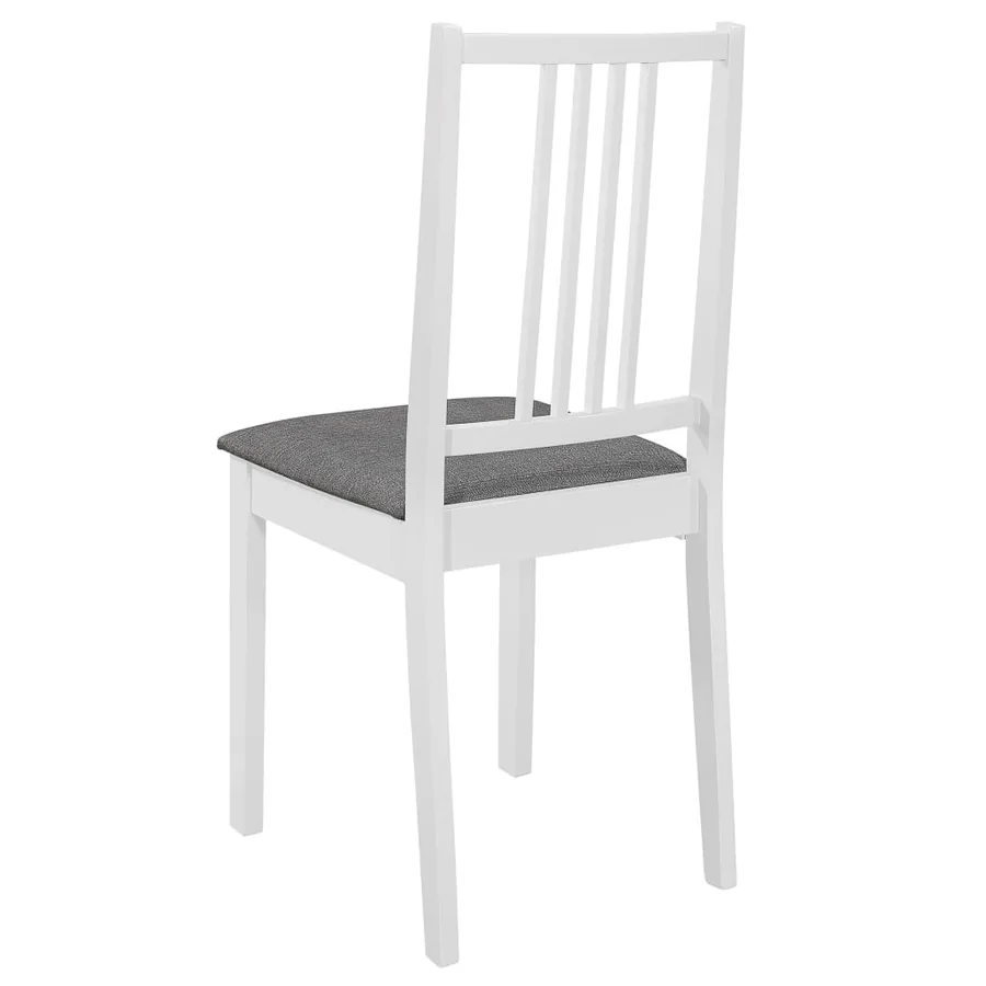Chaises à manger avec coussins lot de 2 blanc bois solide - 5