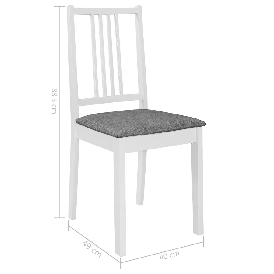 Chaises à manger avec coussins lot de 2 blanc bois solide - 7