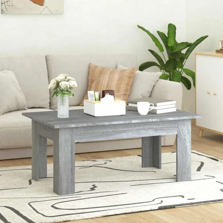 Table basse Sonoma gris 100x60x42 cm Bois d'ingénierie - 3