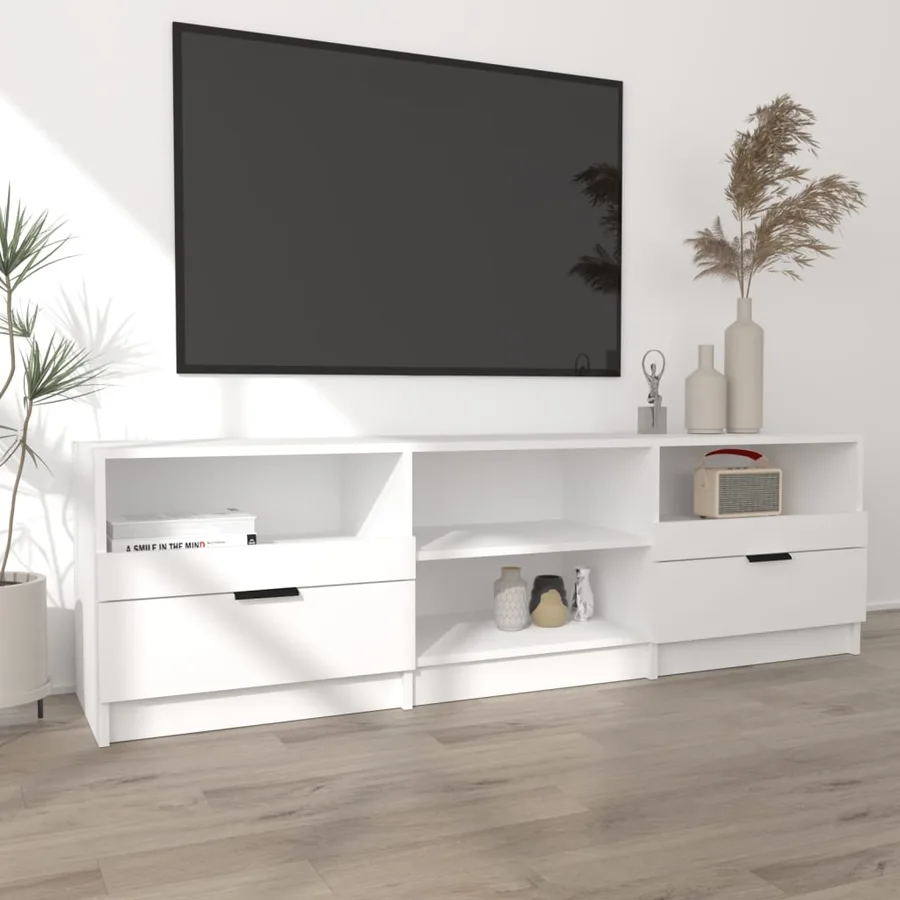 Meuble TV Blanc 150x33,5x45 cm Bois d'ingénierie - 3