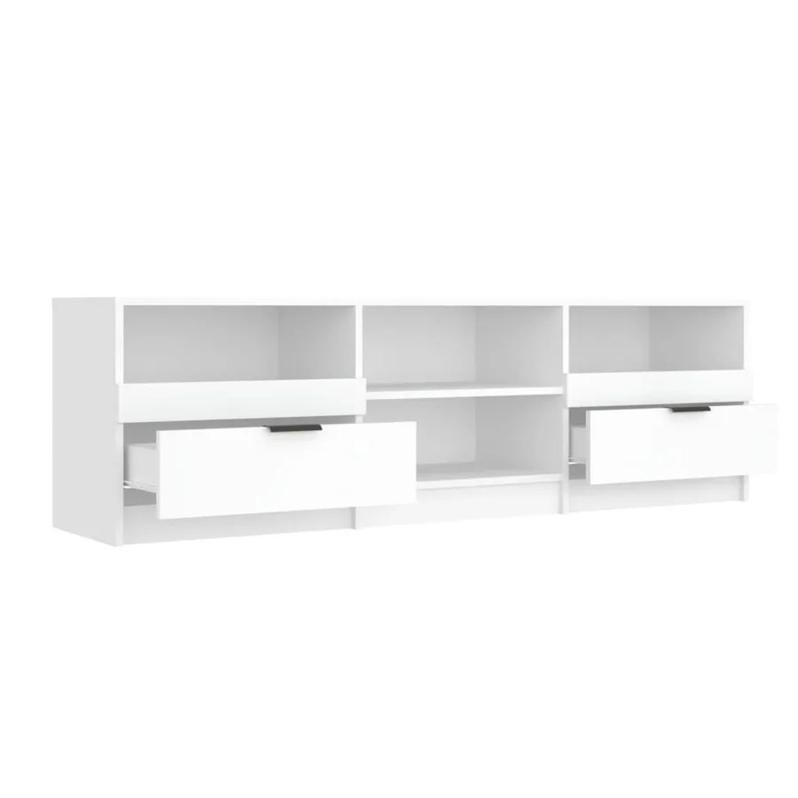 Meuble TV Blanc 150x33,5x45 cm Bois d'ingénierie - 5
