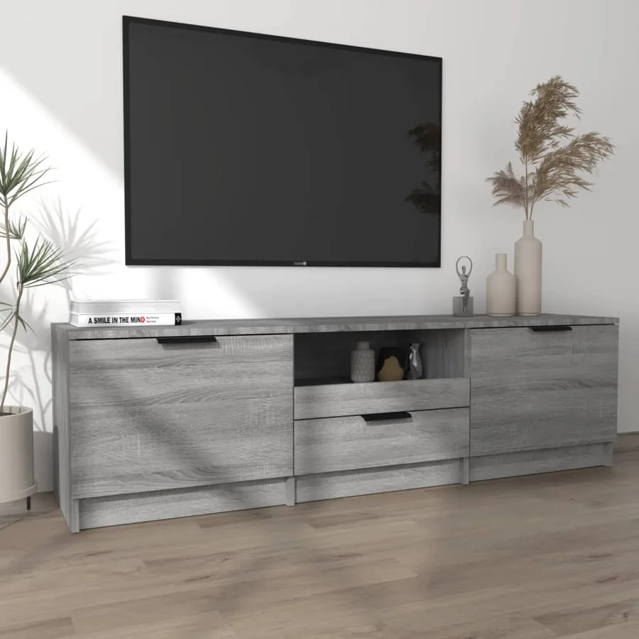 Meuble TV Sonoma gris 140x35x40 cm Bois d'ingénierie - 3