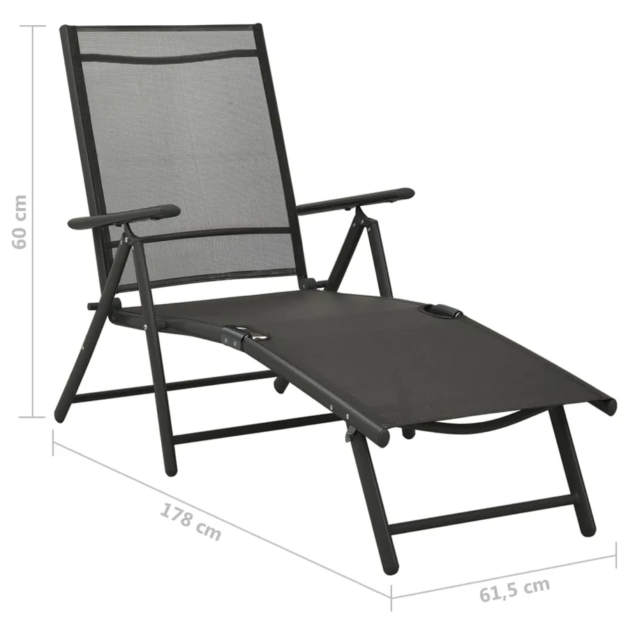 Salon de jardin 9 pcs Noir et anthracite - 10