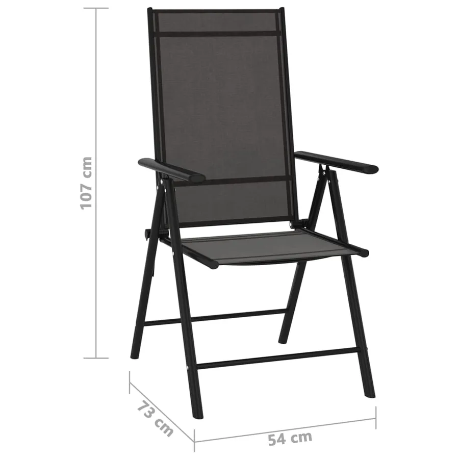 Salon de jardin 9 pcs Noir et anthracite - 8