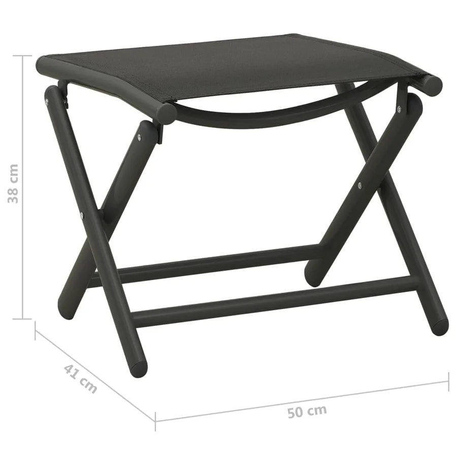 Salon de jardin 9 pcs Noir et anthracite - 9