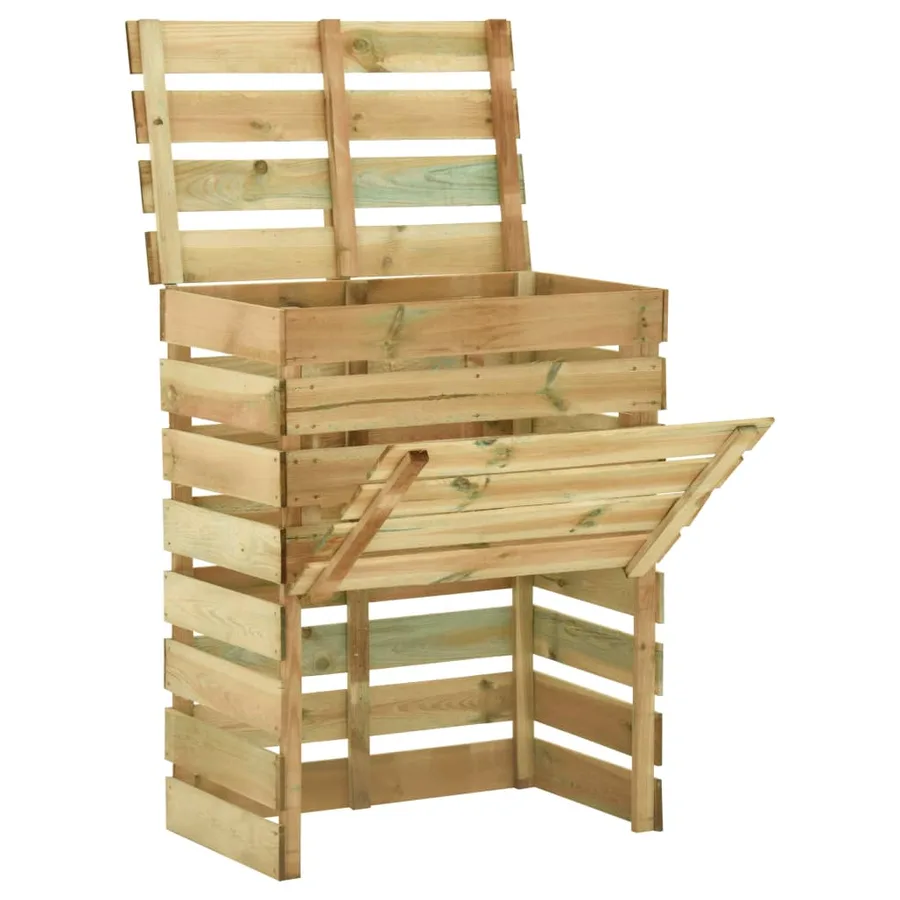 Composteur de jardin à lattes 3 pcs 80x50x100 cm Pin imprégné - 2
