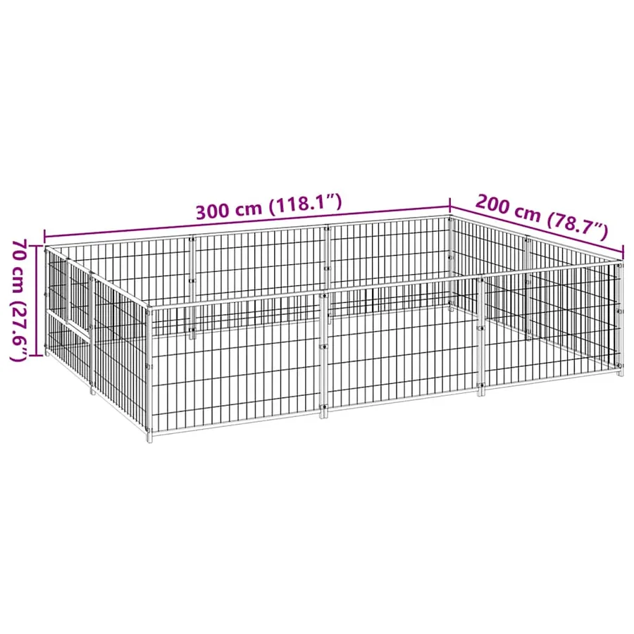 Chenil Noir 6 m² Acier - 7