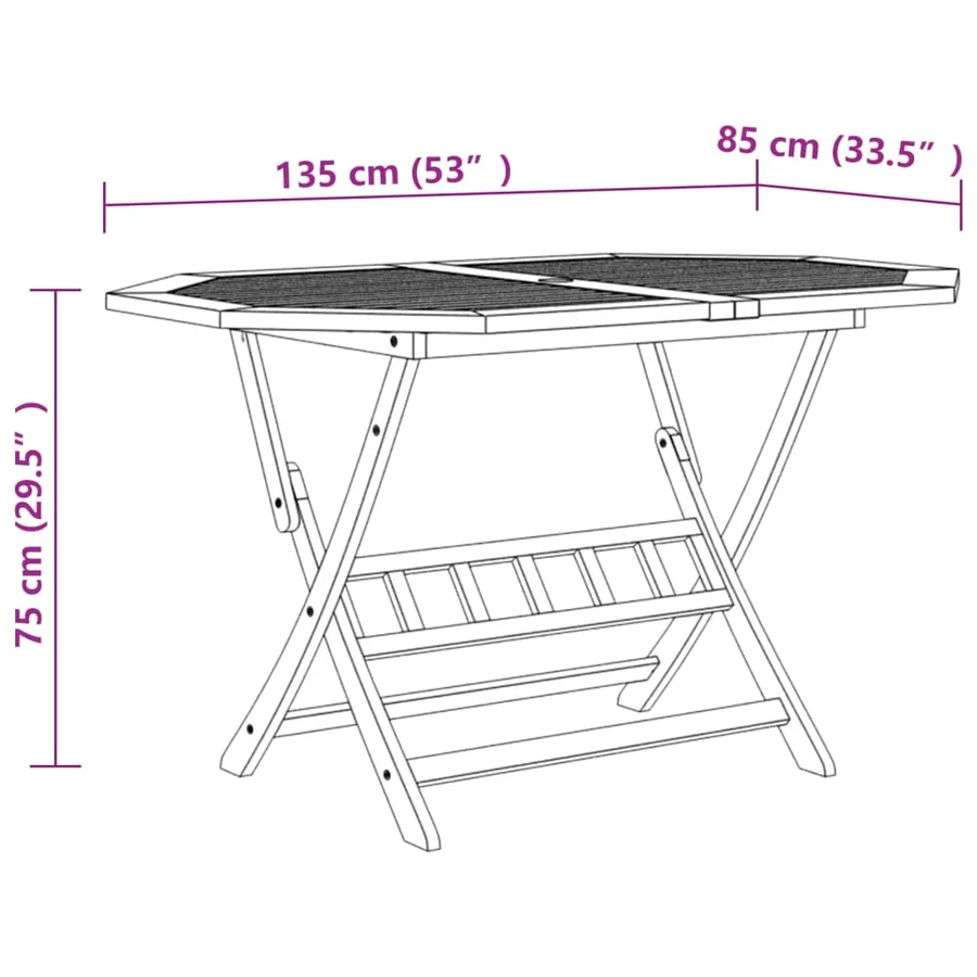 Ensemble à manger de jardin 7 pcs Bois d'acacia massif - 7