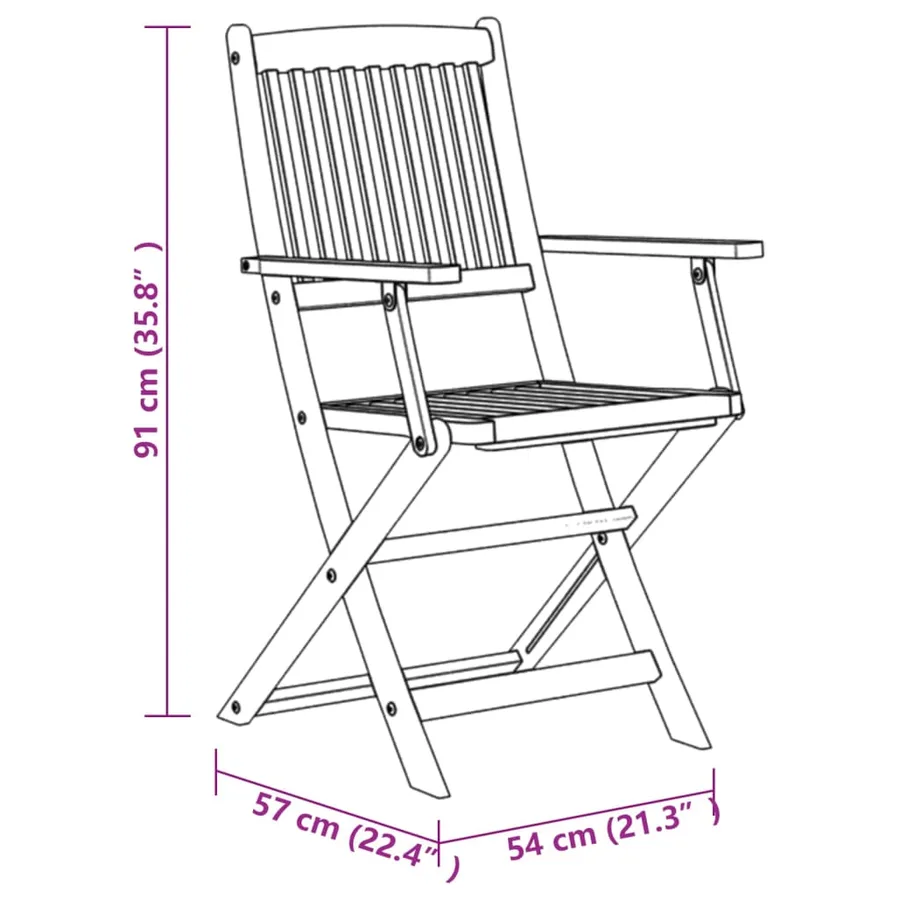 Ensemble à manger de jardin 7 pcs Bois d'acacia massif - 8