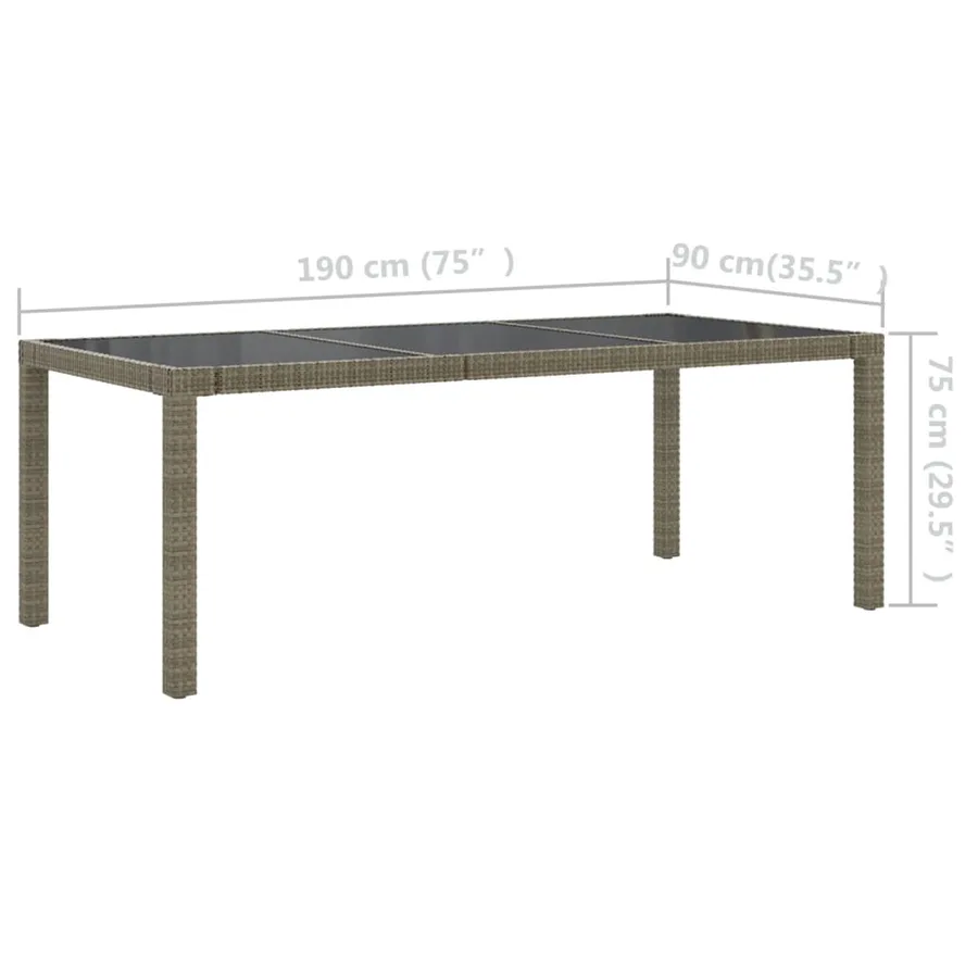 Ensemble à manger d'extérieur 9pcs coussins Résine tressée Gris - 11