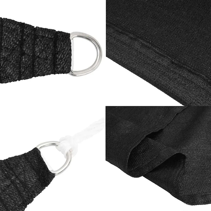 Voile d'ombrage 160 g/m² Noir 3x3x4,2 m PEHD - 6