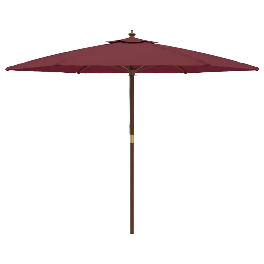 Parasol de jardin avec mât en bois rouge bordeaux 299x240 cm - 4