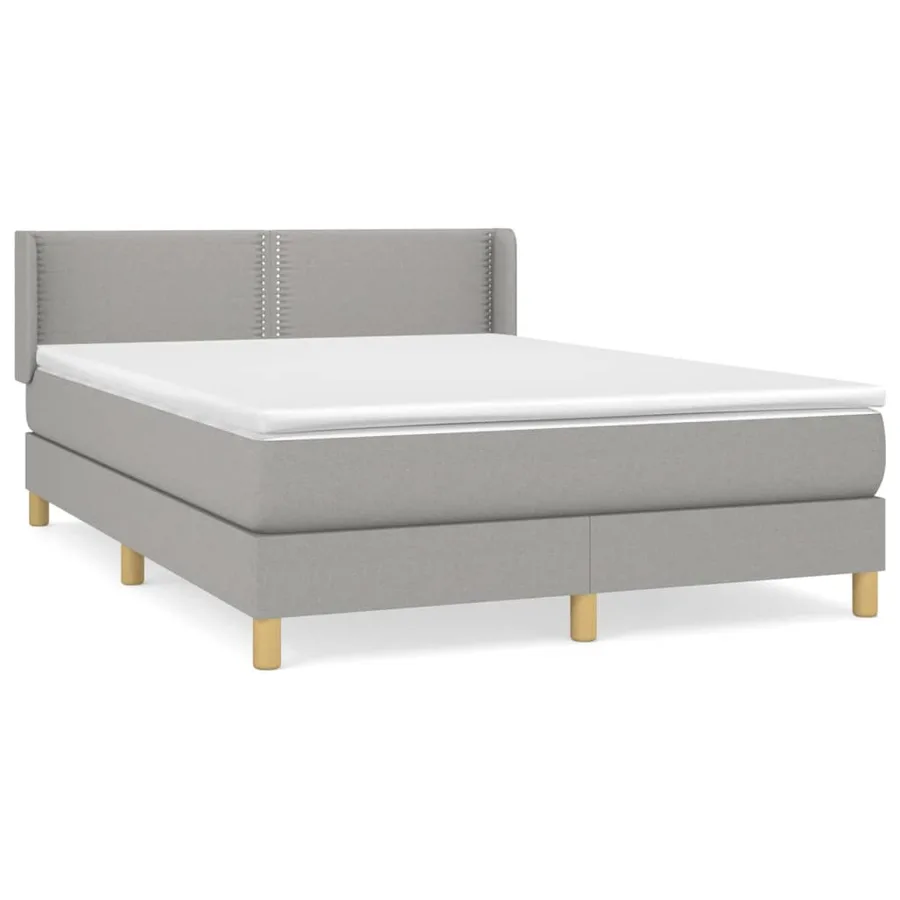 Sommier à lattes de lit avec matelas Gris clair 140x200cm Tissu - 2