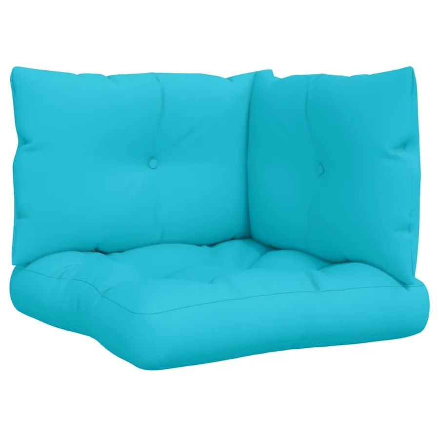 Coussins de palette lot de 3 turquoise tissu Oxford - 2