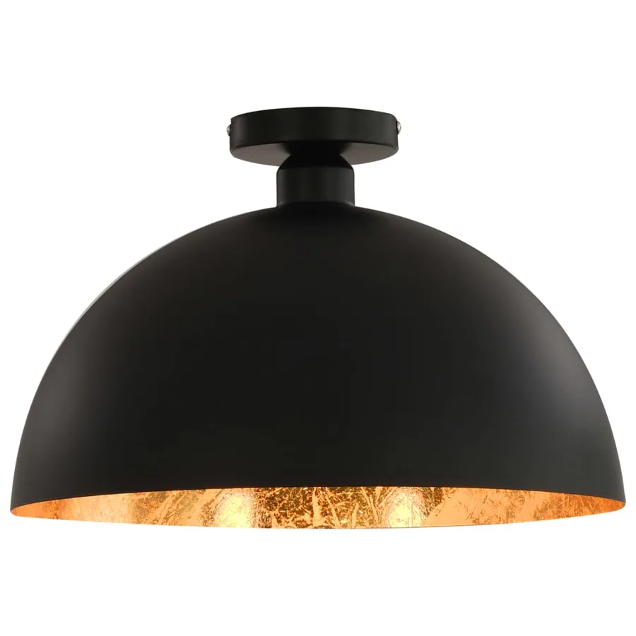 Plafonniers 2 pcs Noir et doré Semi-sphérique E27 - 4