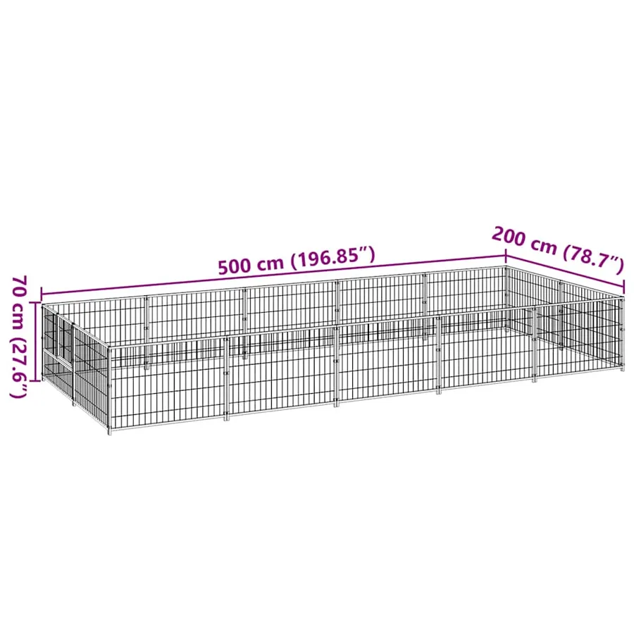 Chenil Noir 10 m² Acier - 7