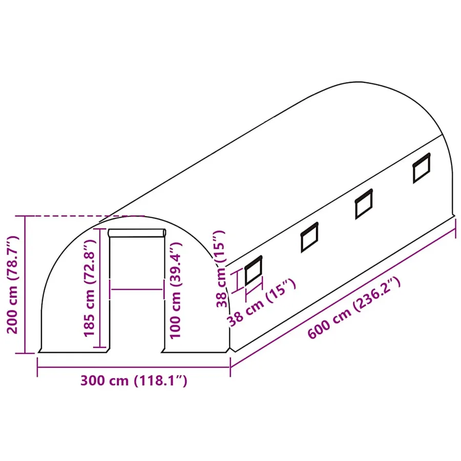 Couverture de remplacement de serre (18 m²) 3x6x2 m Transparent - 5