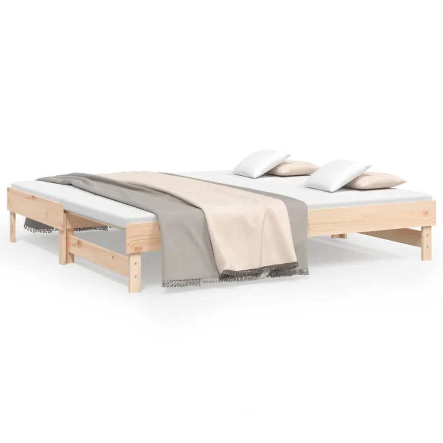 Lit coulissant 2x(75x190) cm Bois de pin massif - 2