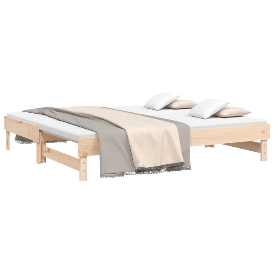 Lit coulissant 2x(75x190) cm Bois de pin massif - 3