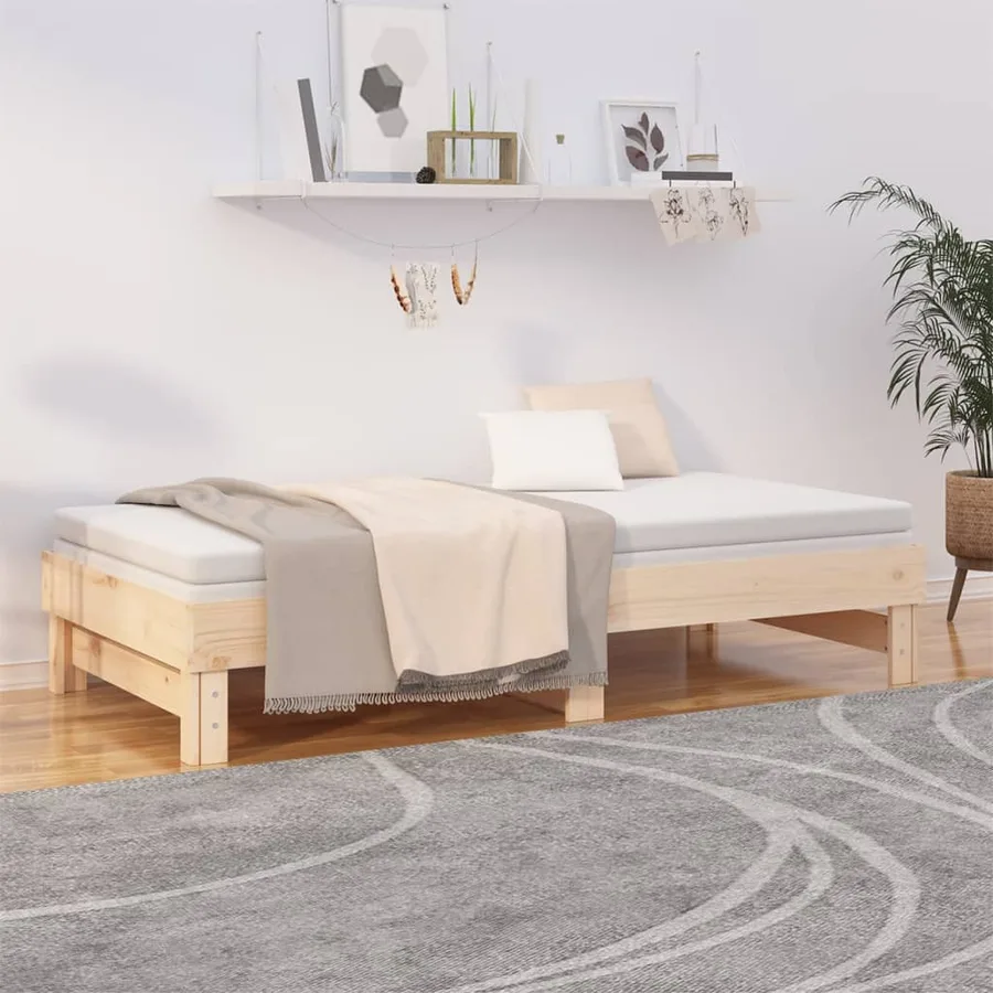 Lit coulissant 2x(75x190) cm Bois de pin massif - 4