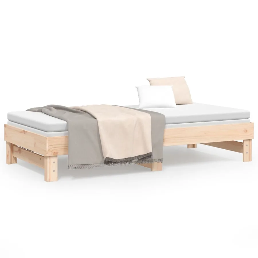 Lit coulissant 2x(75x190) cm Bois de pin massif - 5