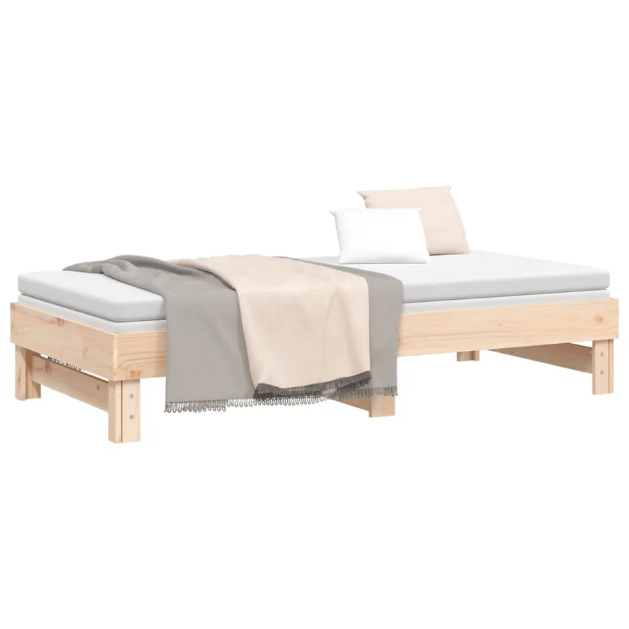 Lit coulissant 2x(75x190) cm Bois de pin massif - 6