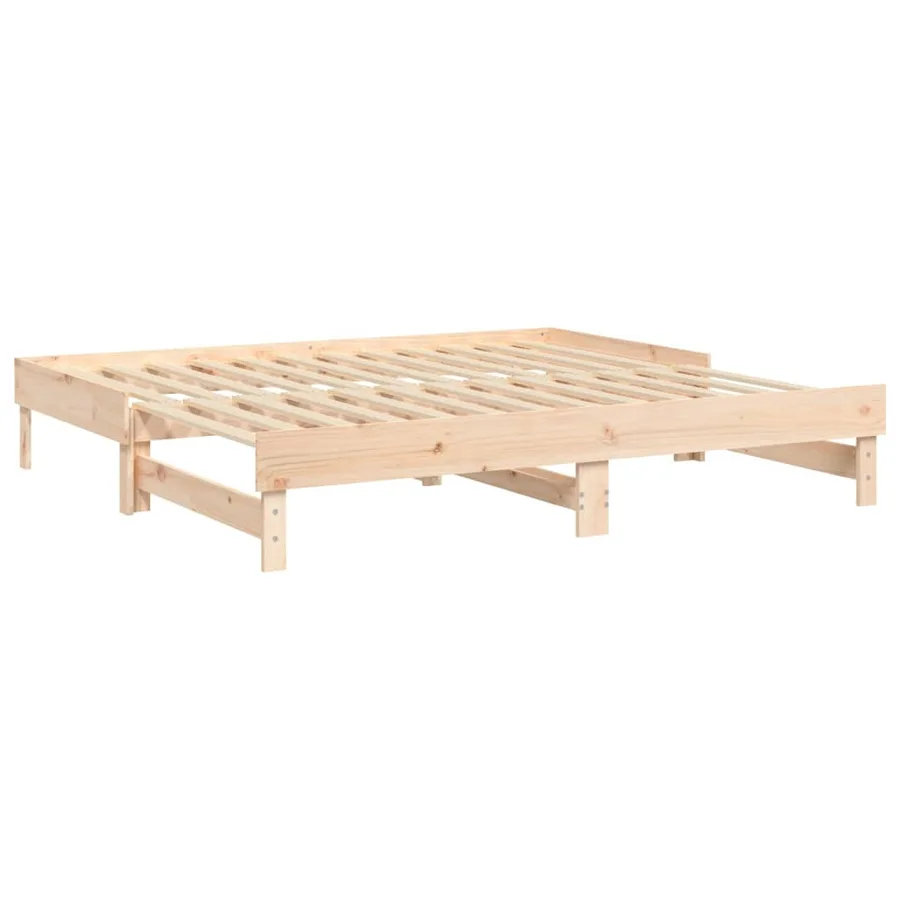 Lit coulissant 2x(75x190) cm Bois de pin massif - 7