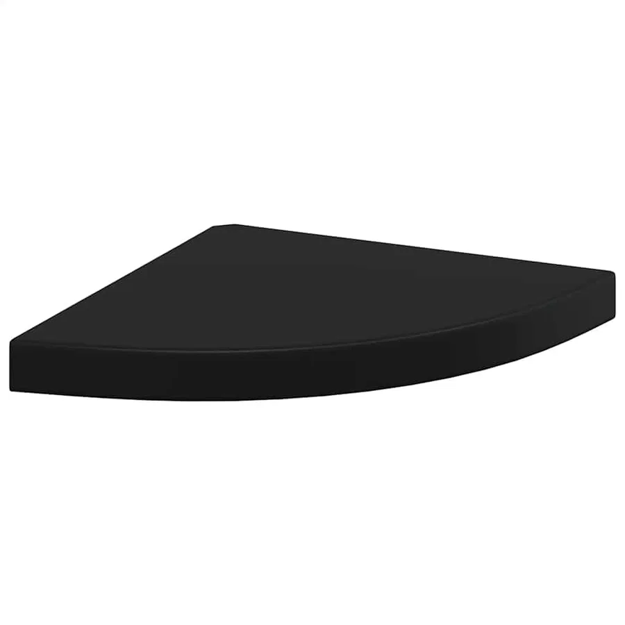 Étagère d'angle flottante noir 35x35x3,8 cm MDF - 2