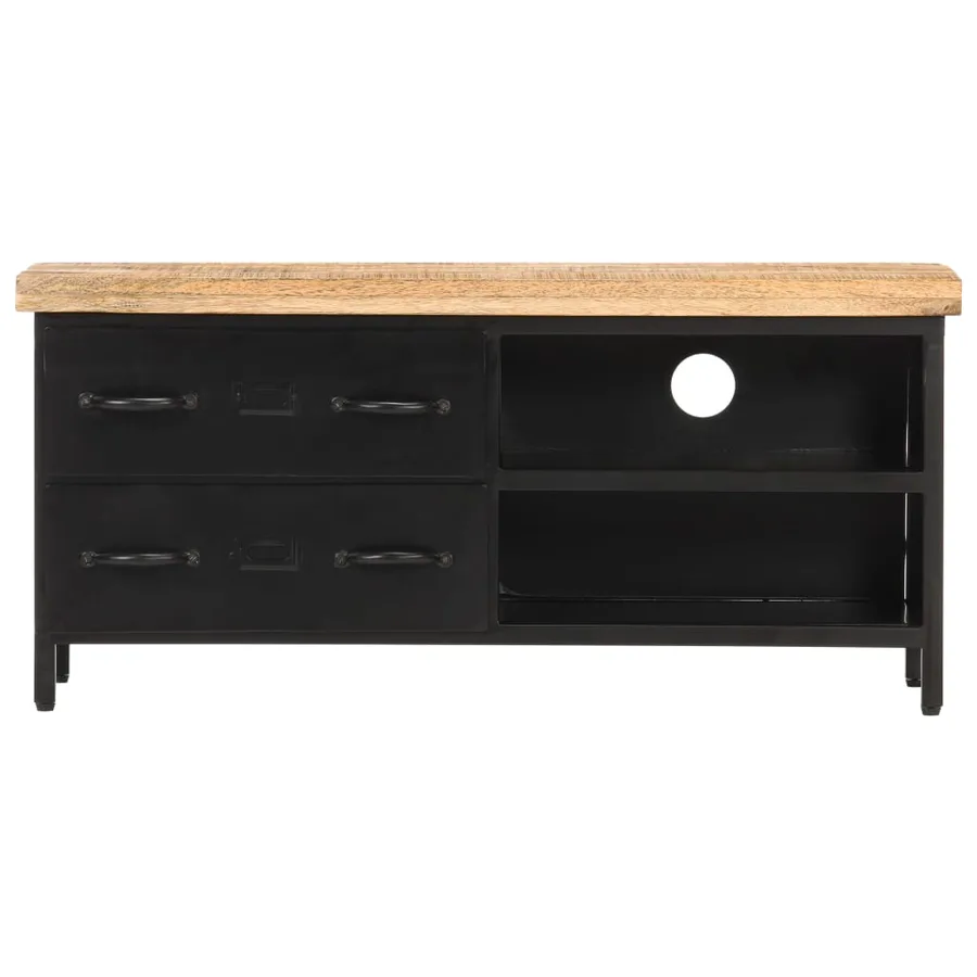 Meuble TV 90x30x41 cm Bois de manguier brut - 3
