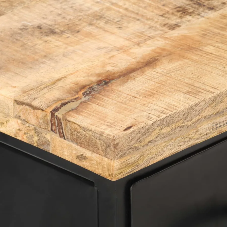 Meuble TV 90x30x41 cm Bois de manguier brut - 5