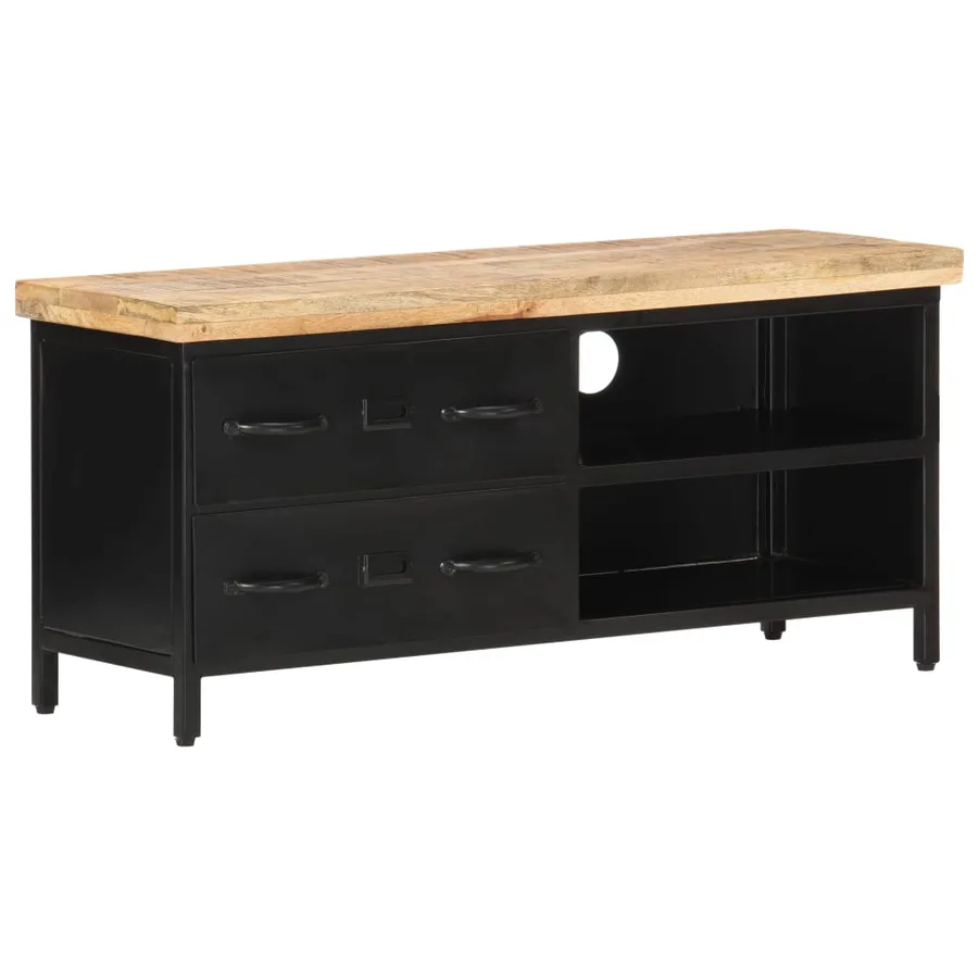 Meuble TV 90x30x41 cm Bois de manguier brut - 9