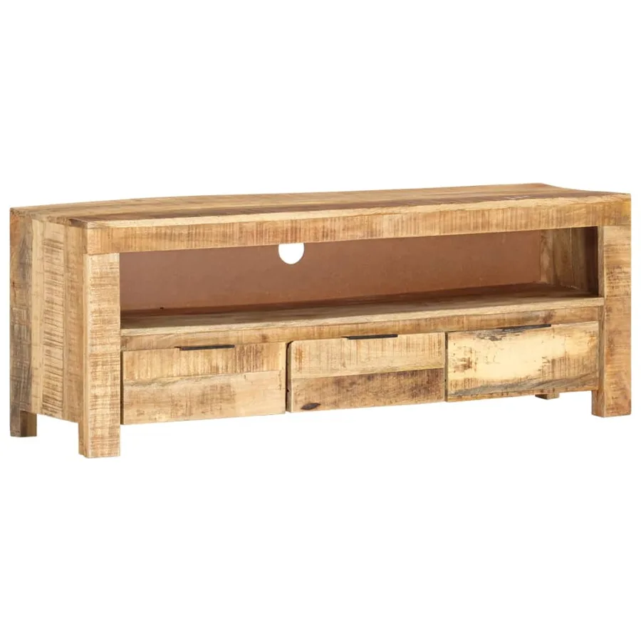 Meuble TV 110x30x40 cm Bois de manguier brut - 10