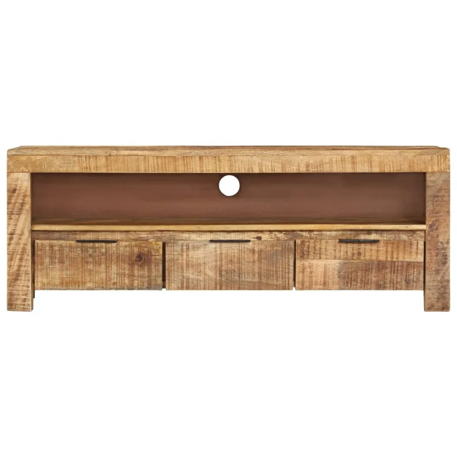 Meuble TV 110x30x40 cm Bois de manguier brut - 2